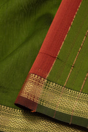 Green Maheshwari Silk Cotton Saree 10075239