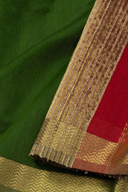 Green Maheshwari Silk Cotton Saree 10075240