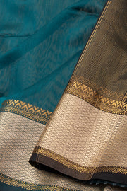 Blue Maheshwari Silk Cotton Saree 10075248