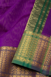 Purple Maheshwari Silk Cotton Saree 10075249
