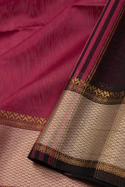 Red Maheshwari Silk Cotton Saree 10075252