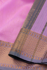 Pink Maheshwari Silk Cotton Saree 10075253