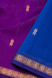 Purple Maheshwari Silk Cotton Saree 10075256