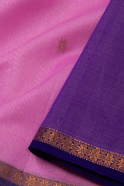 Pink Maheshwari Silk Cotton Saree 10075259