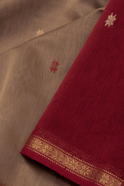 Brown Maheshwari Silk Cotton Saree 10075260