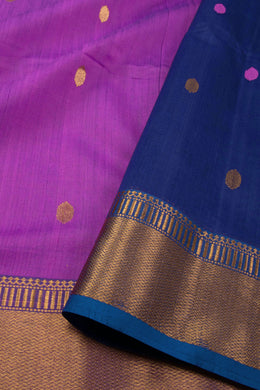 Purple Maheshwari Silk Cotton Saree 10075266