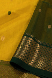 Yellow Maheshwari Silk Cotton Saree 10075268