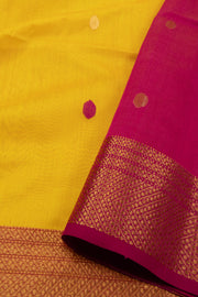 Yellow Maheshwari Silk Cotton Saree 10075269