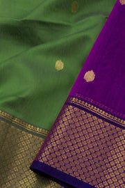Green Maheshwari Silk Cotton Saree 10075275