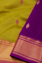 Yellow Maheshwari Silk Cotton Saree 10075276