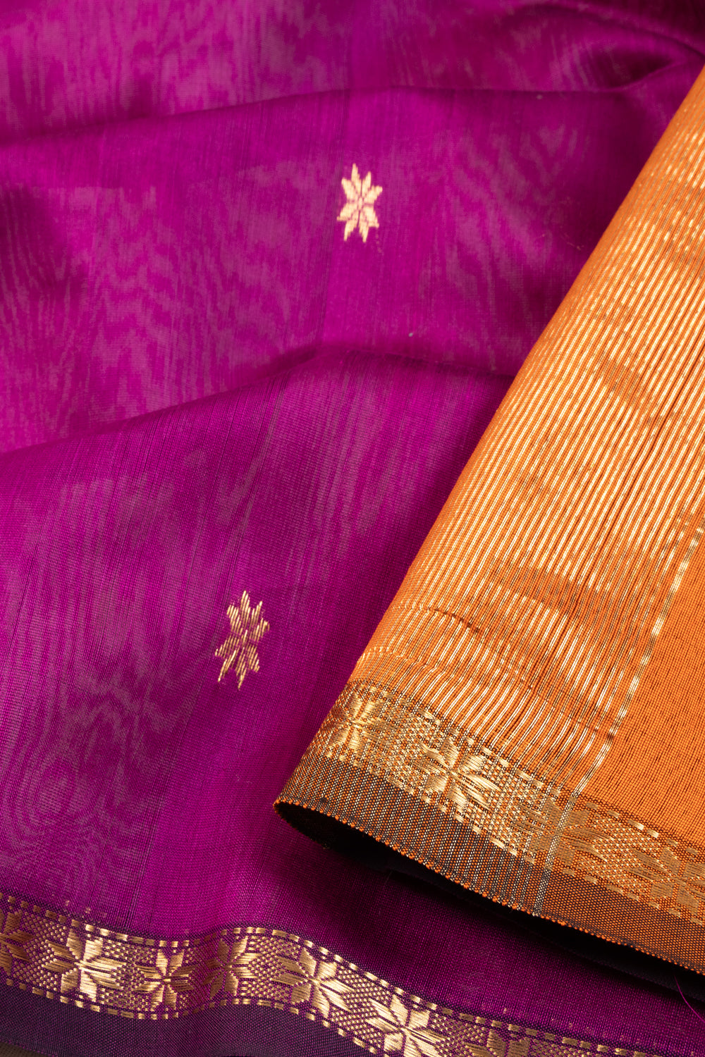 Violet Handloom Maheshwari Silk Cotton Saree 10068648 - Avishya