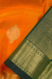 Pumpkin Orange Handloom Pure Zari Kanjivaram Saree 10062334