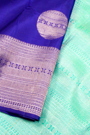 Navy Blue Handloom Pure Zari Kanjivaram Saree 10062336