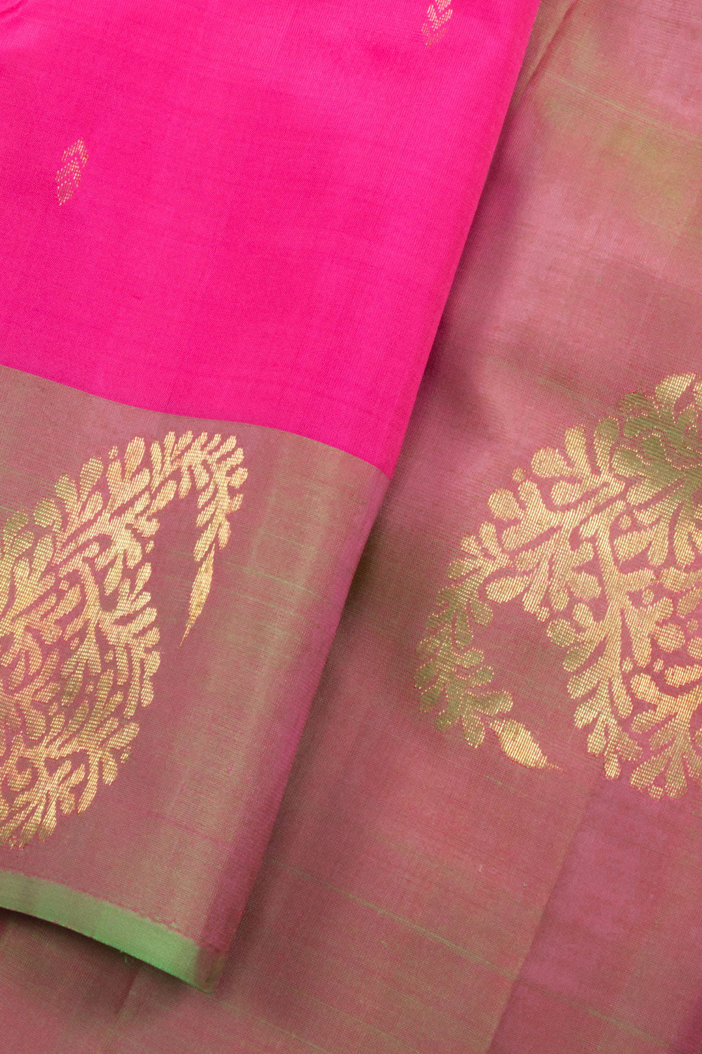 Dark Hot Pink Pure Zari Kanjivaram Silk Saree 10062455