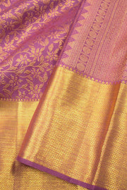 Turkish Rose Pure Zari Bridal Kanjivaram Silk Saree 10063060