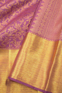 Turkish Rose Pure Zari Bridal Kanjivaram Silk Saree 10063060