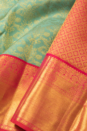 Teal Green Korvai Kanjivaram Silk Saree - Avishya