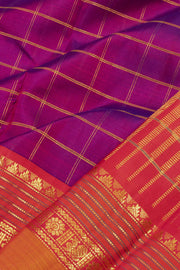 Purple Handloom Bridal Korvai Kanjivaram Silk Saree 10069160 - Avishya