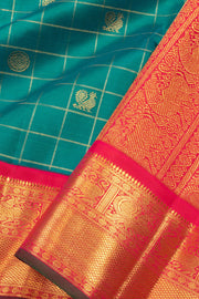 Green Handloom Bridal Korvai Kanjivaram silk saree 10069169 - Avishya