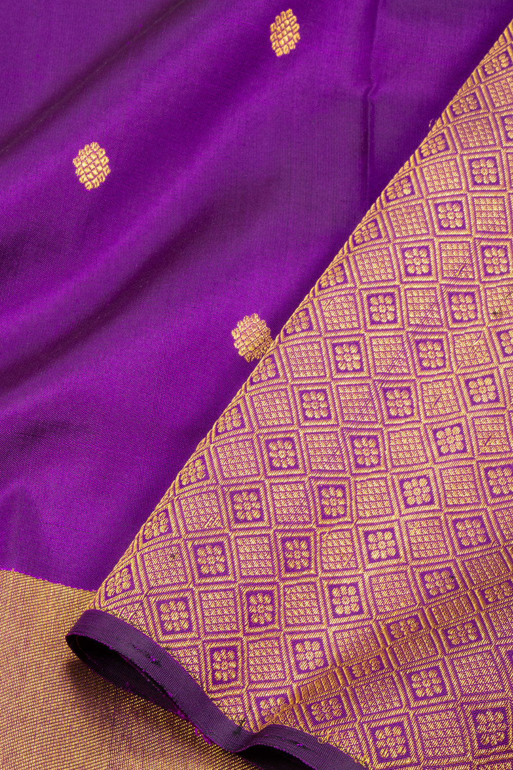 Purple Handloom Bridal Kanjivaram Silk Saree 10069172 - Avishya