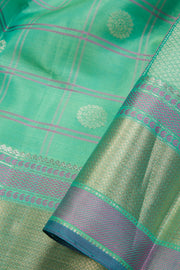 Green Handloom Threadwork Kanjivaram Silk Saree 10069274 - Avishya