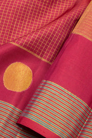 Maroon Checked Design Kanjivaram Silk Saree 10070649