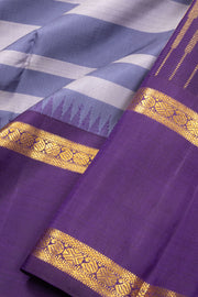 Blue Handloom Korvai Kanjivaram Silk Saree 10070650