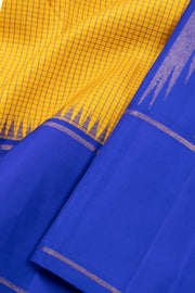 Yellow Korvai Kanjivaram Silk Saree 10070670 - Closeup
