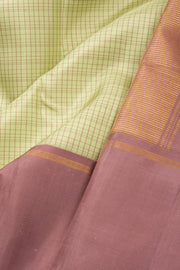 Mint Green Korvai Kanjivaram Silk Saree