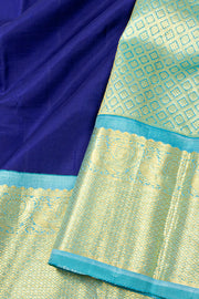 Blue Pure Silk Silver Zari Kanjivaram Saree 10074761