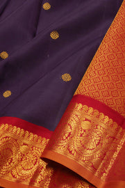 Blue Kanjivaram Pure Silk Saree with Contrast Pallu 10074782