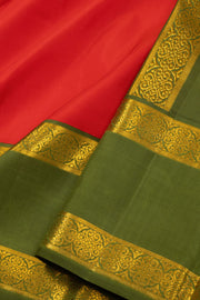 Red Kanjivaram Pure Silk Saree with Contrast Pallu 10074785
