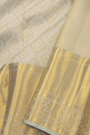 Grey Handloom Kanjivaram Pure Silk Saree 10074787