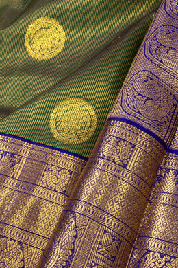 Rifle Green Korvai Bridal Kanjivaram Silk Saree 10075537