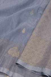 Slate Gray Kanjivaram Vegan Silk Saree 10075586