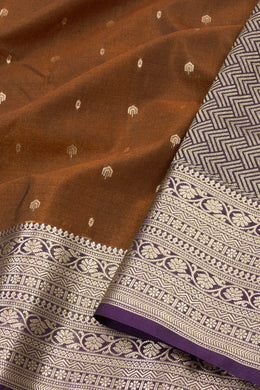 Hazelnut Brown Kanjivaram Vegan Silk Saree 10075590