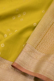  Warm Golden Yellow Kanjivaram Vegan Silk Saree 10075592