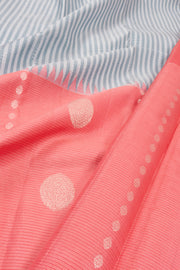 Cadet Grey Korvai Kanjivaram Silk Saree 10075644