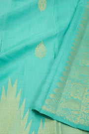 Minty Blue Ettukol Kanjivaram Silk Saree 10075647