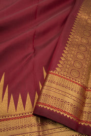Prune Red Monotone Kanjivaram Silk Saree 10075649