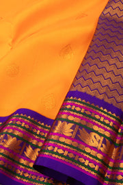 Weebly Orange Korvai Kanjivaram Silk Saree 10075654