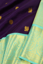 Dark Purple Korvai Kanjivaram Silk Saree 10075657