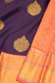 English Violet Korvai Kanjivaram Silk Saree 10075658
