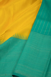 Spanish Yellow Korvai Kanjivaram Silk Saree 10075669