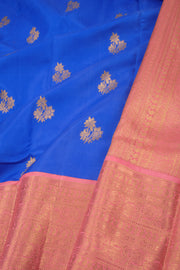 Cobalt Blue Korvai Kanjivaram Silk Saree 10075670