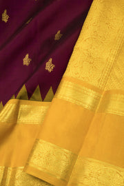 Rosewood Red Korvai Kanjivaram Silk Saree 10075671