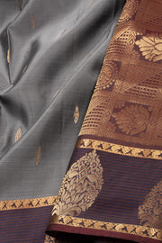 Grey Kanjivaram Pure Silk Saree 10076076