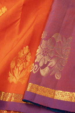  Orange Kanjivaram Pure Silk Saree 10076081