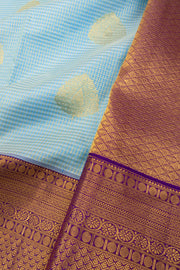 Blue Kanjivaram Pure Silk Saree with Contrast Pallu 10074830