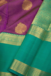 Purple Kanjivaram Pure Silk Saree with Contrast Pallu 10074833